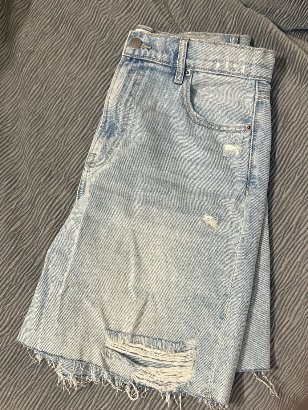 Vici Light Blue Distressed Denim Cutoff Shorts